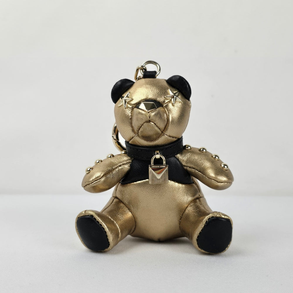 Michael Kors Gold Leather Teddy Bear Purse Charm