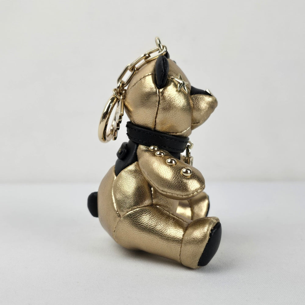 Michael Kors Gold Leather Teddy Bear Purse Charm