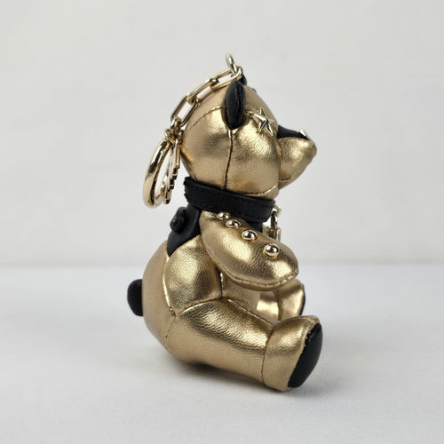 Michael Kors Gold Leather Teddy Bear Purse Charm