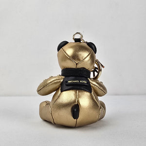 Michael Kors Gold Leather Teddy Bear Purse Charm