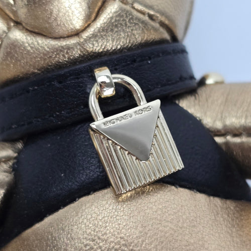 Michael Kors Gold Leather Teddy Bear Purse Charm
