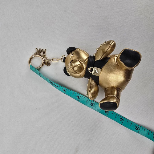 Michael Kors Gold Leather Teddy Bear Purse Charm
