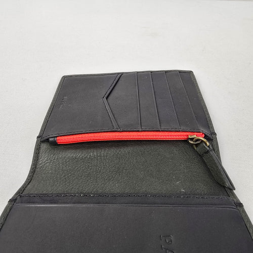 Fossil Black Leather RFID Passport Holder Travel Wallet