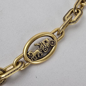 Coach Horse & Carriage Tea Rose Chain Strap Antique Brass Bag Strap