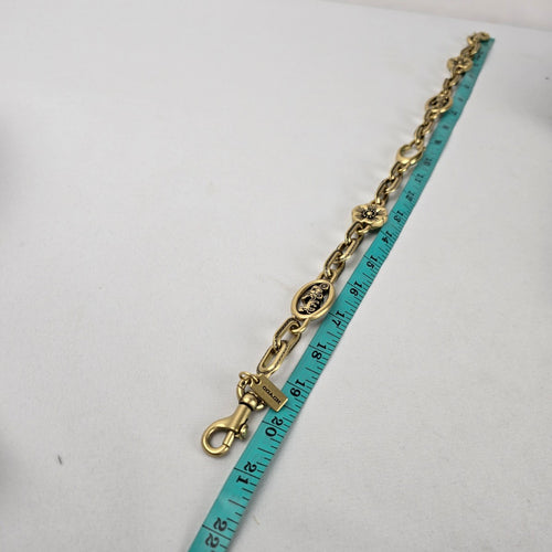Coach Horse & Carriage Tea Rose Chain Strap Antique Brass Bag Strap