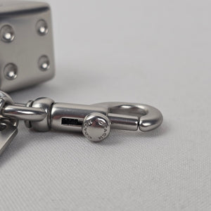 Coach 3D Metal Dice Cluster Bag Charm Keychain Silver