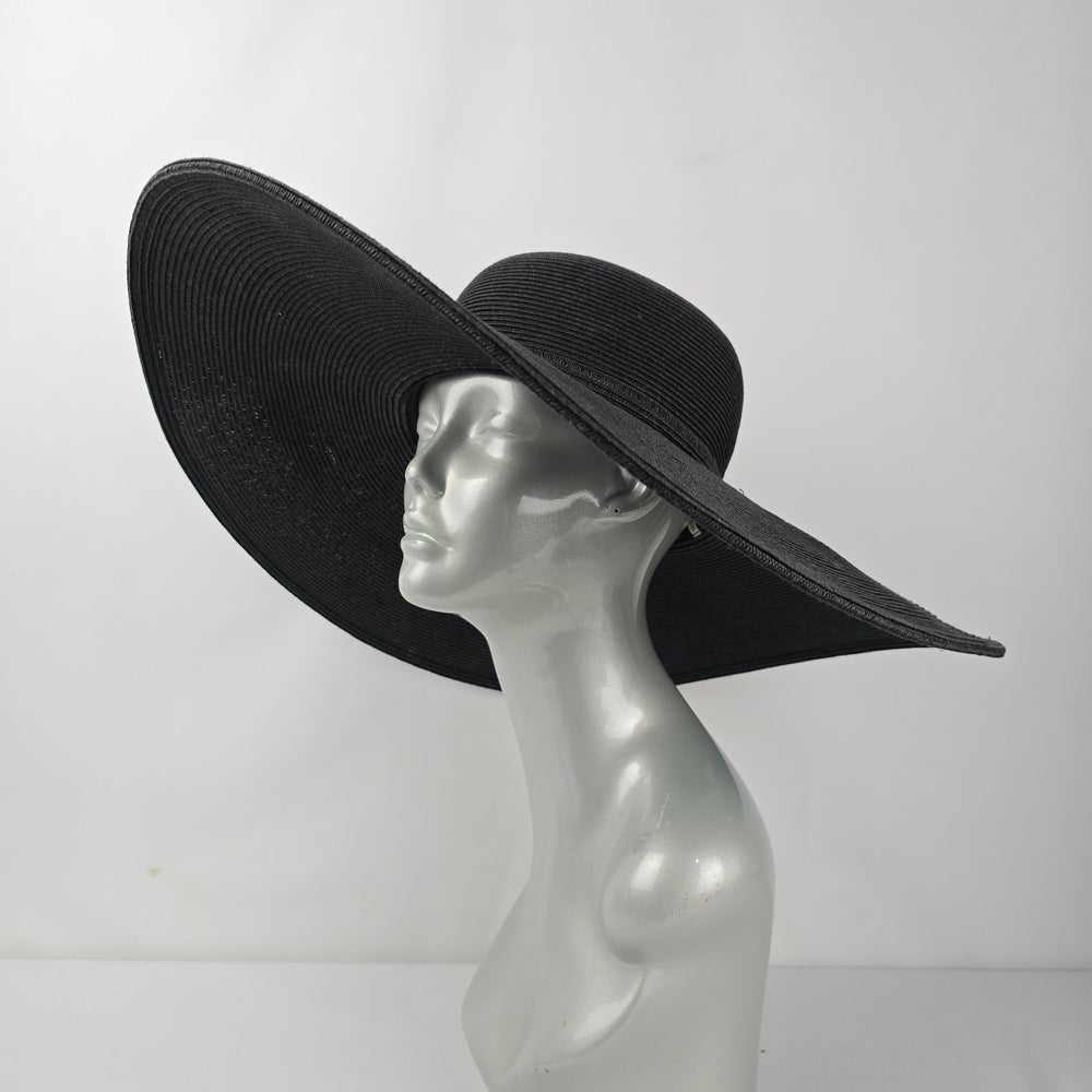 Vintage Newport Collection Black Wide Brim Floppy Sun Hat