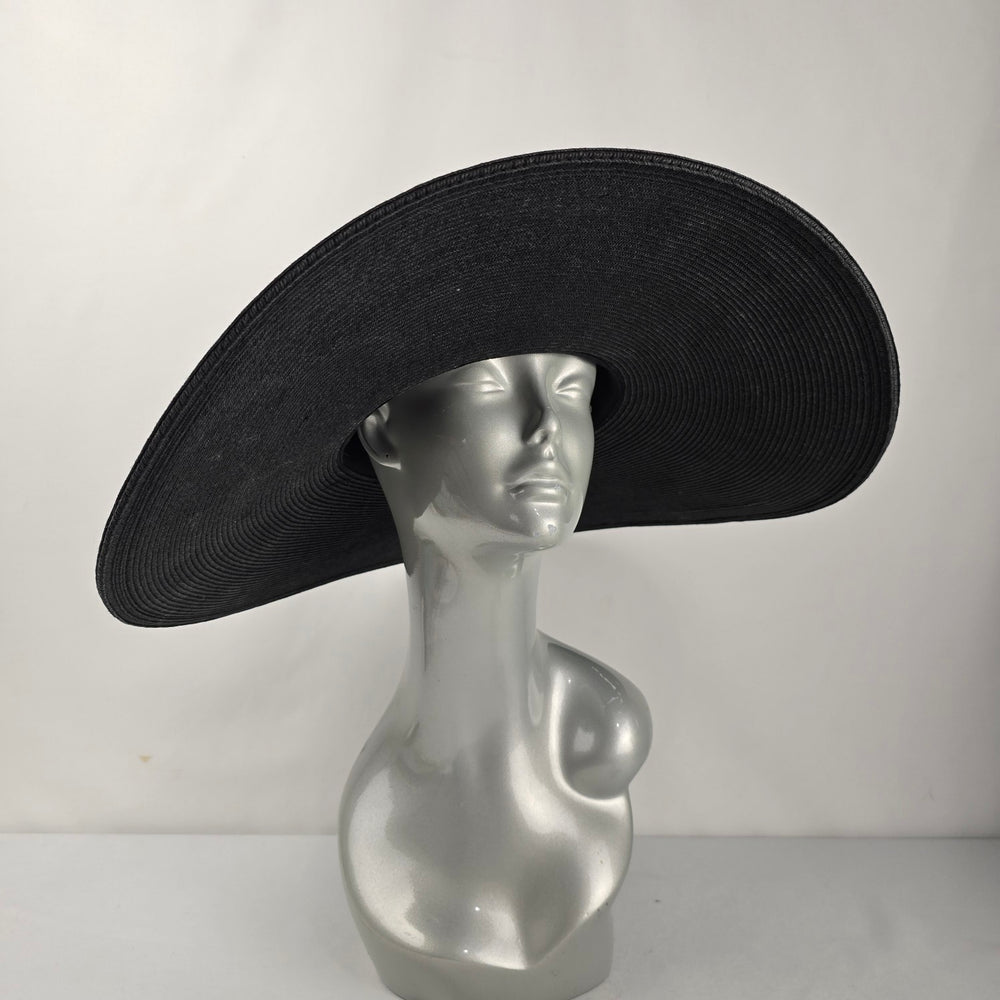 Vintage Newport Collection Black Wide Brim Floppy Sun Hat