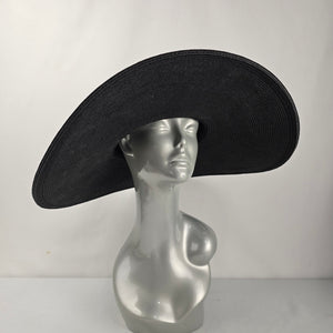 Vintage Newport Collection Black Wide Brim Floppy Sun Hat