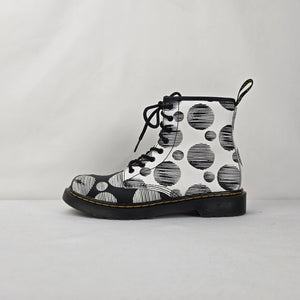 Dr. Martens 1460 J Black & White Polka Dot Lace-Up Boots Size 5