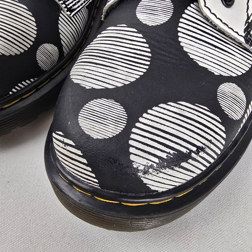 Dr. Martens 1460 J Black & White Polka Dot Lace-Up Boots Size 5