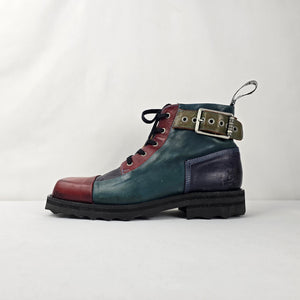 John Fluevog Piquet Boots Carlton MK1 Colorblock Buckle Sz 10