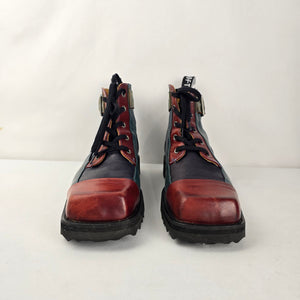 John Fluevog Piquet Boots Carlton MK1 Colorblock Buckle Sz 10