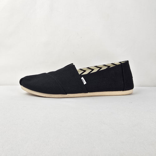 TOMS Women’s Alpargata Black Canvas Slip-On Shoes Size 9