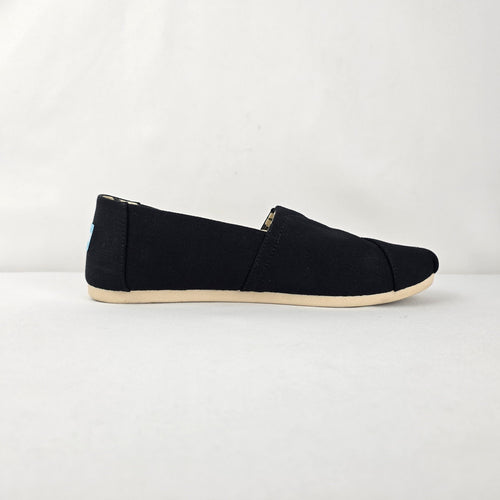 TOMS Women’s Alpargata Black Canvas Slip-On Shoes Size 9