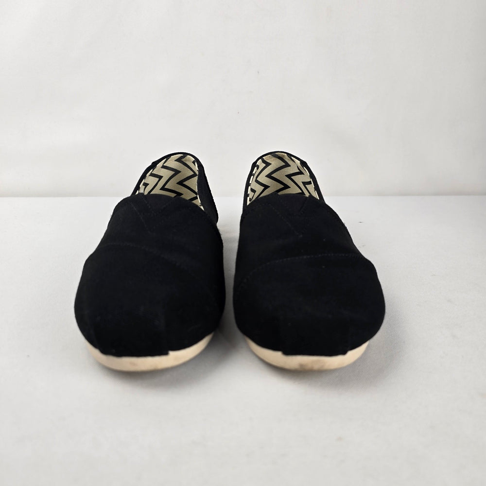 TOMS Women’s Alpargata Black Canvas Slip-On Shoes Size 9