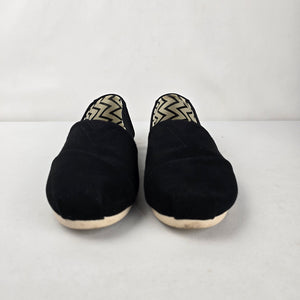 TOMS Women’s Alpargata Black Canvas Slip-On Shoes Size 9