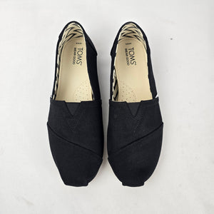 TOMS Women’s Alpargata Black Canvas Slip-On Shoes Size 9
