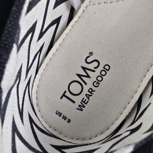 TOMS Women’s Alpargata Black Canvas Slip-On Shoes Size 9