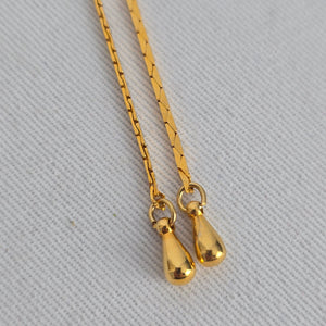 Vintage Gold Tone Floral Lariat Necklace