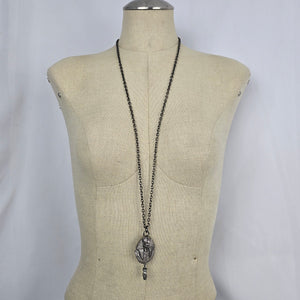 Vintage Silver Egyptian Pharaoh Pendant Necklace