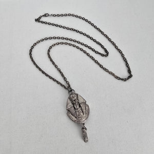 Vintage Silver Egyptian Pharaoh Pendant Necklace