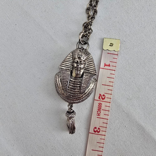 Vintage Silver Egyptian Pharaoh Pendant Necklace