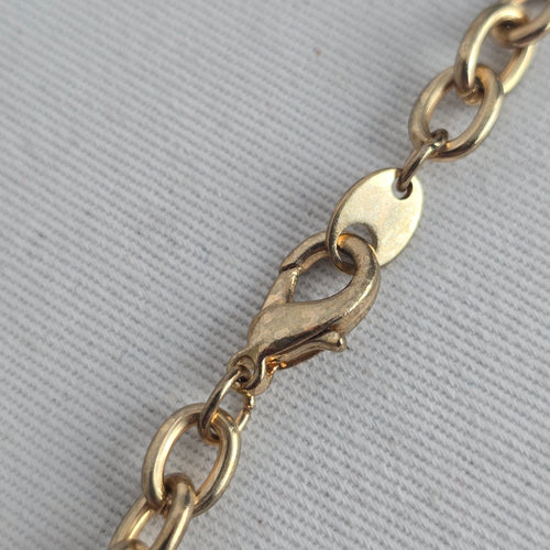 Vintage Gold Tone Geometric Pendant Necklace