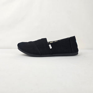 TOMS Women’s Alpargata Black Canvas Slip  On Flats, Size 7