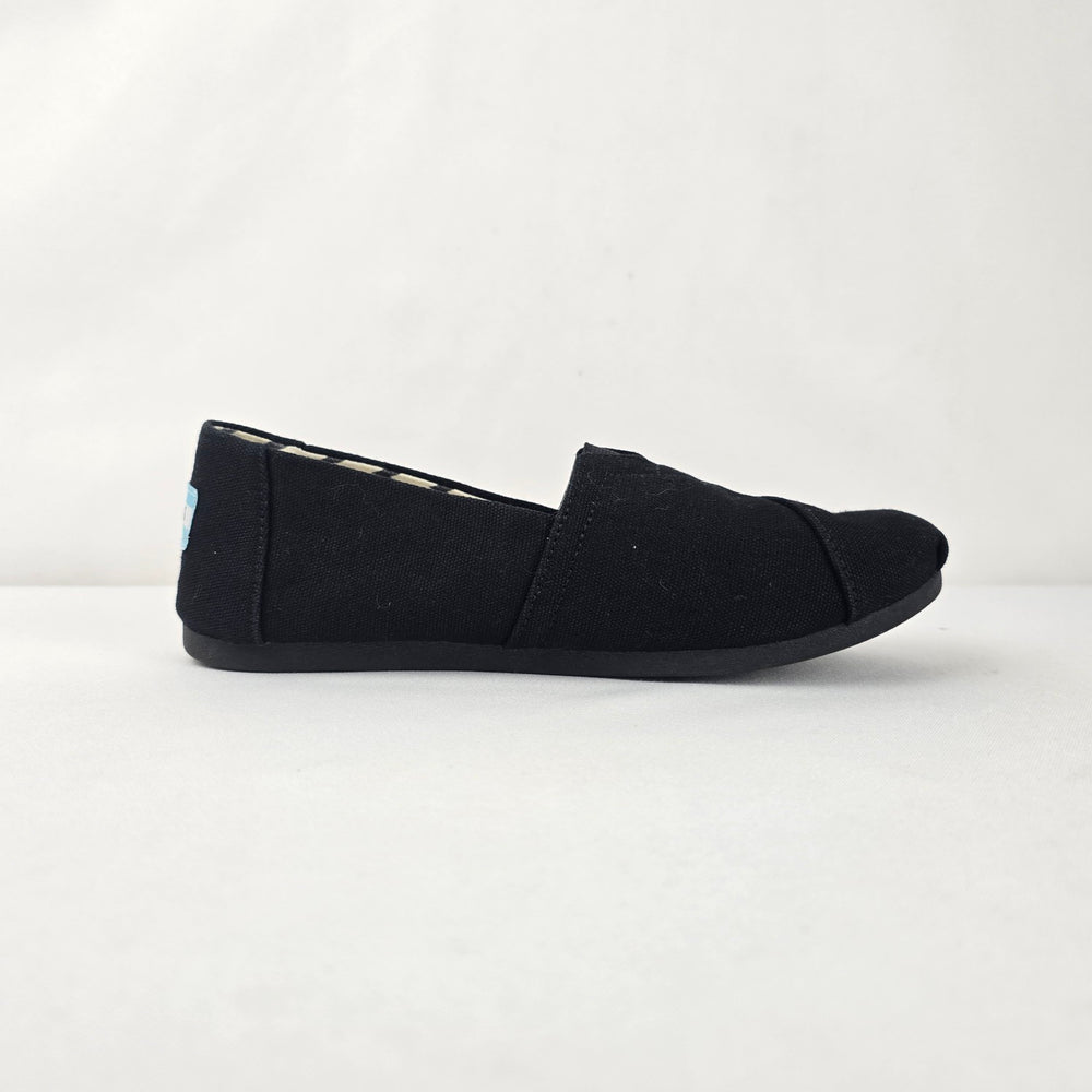 TOMS Women’s Alpargata Black Canvas Slip  On Flats, Size 7