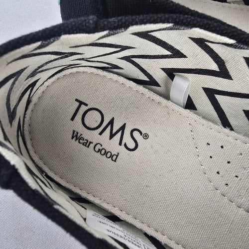 TOMS Women’s Alpargata Black Canvas Slip  On Flats, Size 7