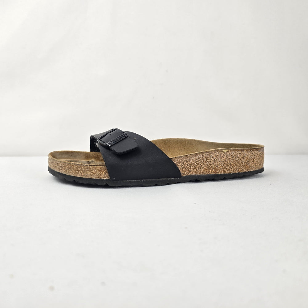 Birkenstock Madrid Black Birko Flor Sandals Size 7.5