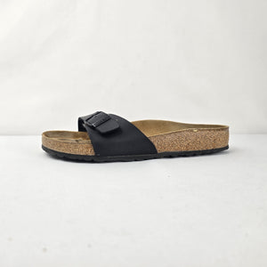 Birkenstock Madrid Black Birko Flor Sandals Size 7.5