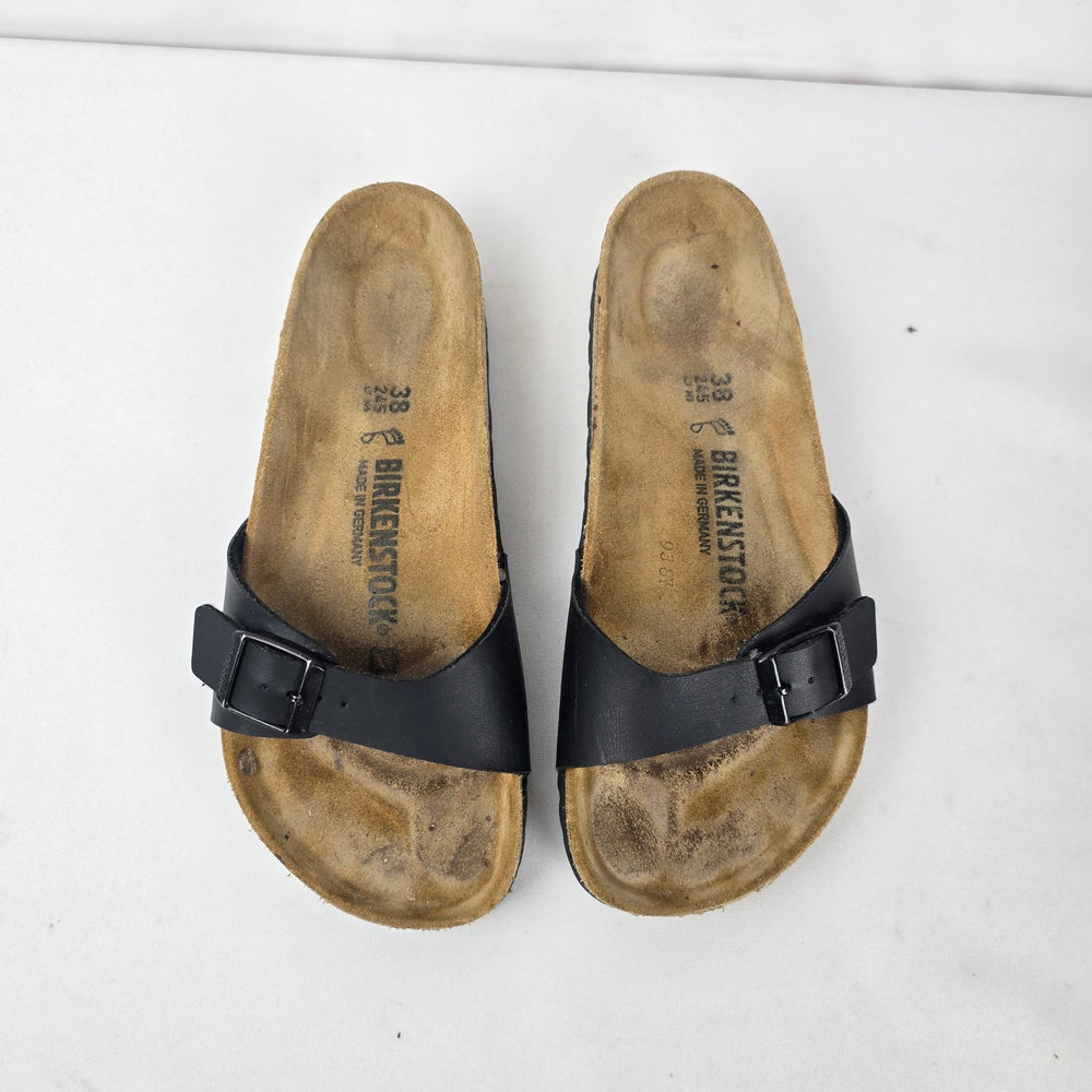 Birkenstock Madrid Black Birko Flor Sandals Size 7.5