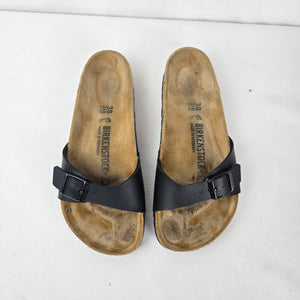 Birkenstock Madrid Black Birko Flor Sandals Size 7.5
