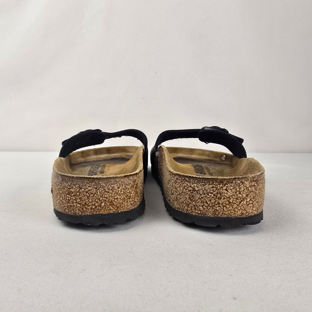 Birkenstock Madrid Black Birko Flor Sandals Size 7.5