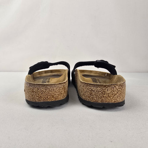 Birkenstock Madrid Black Birko Flor Sandals Size 7.5