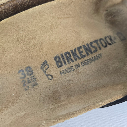 Birkenstock Madrid Black Birko Flor Sandals Size 7.5