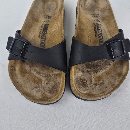 Birkenstock Madrid Black Birko Flor Sandals Size 7.5