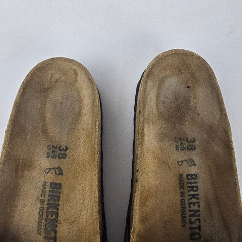 Birkenstock Madrid Black Birko Flor Sandals Size 7.5