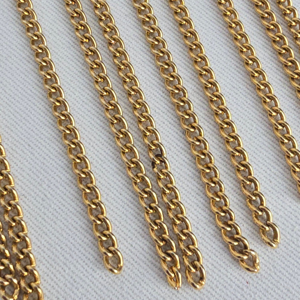 Vintage Gold Tone Fringe Tassel Statement Necklace