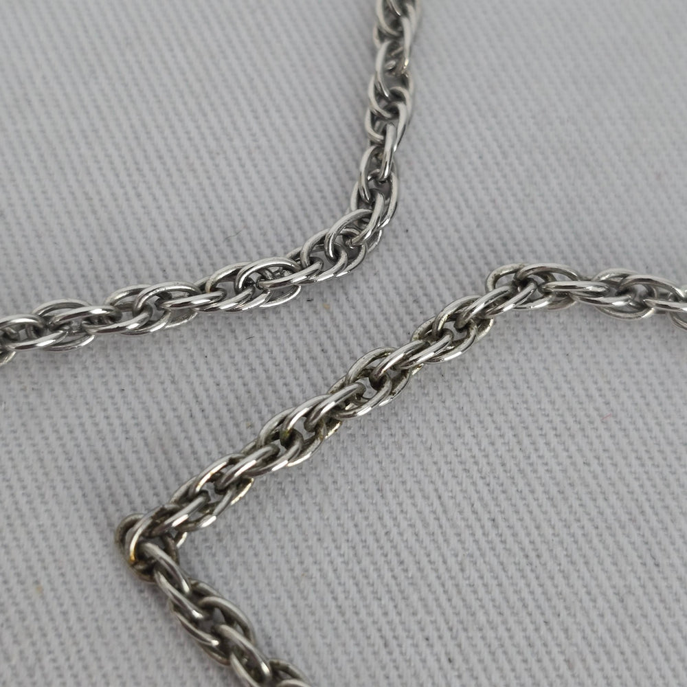 Vintage Celebrity Brushed Pewter Geometric Pendant Necklace