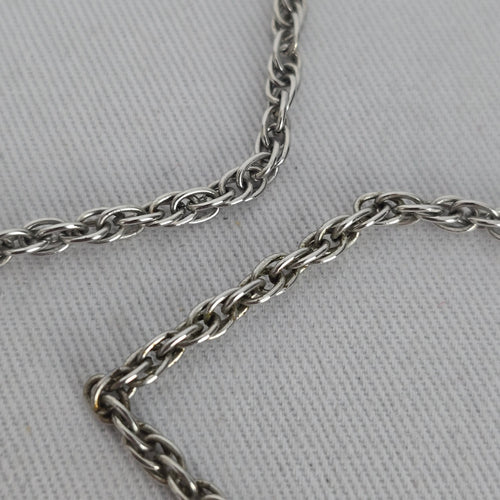 Vintage Celebrity Brushed Pewter Geometric Pendant Necklace