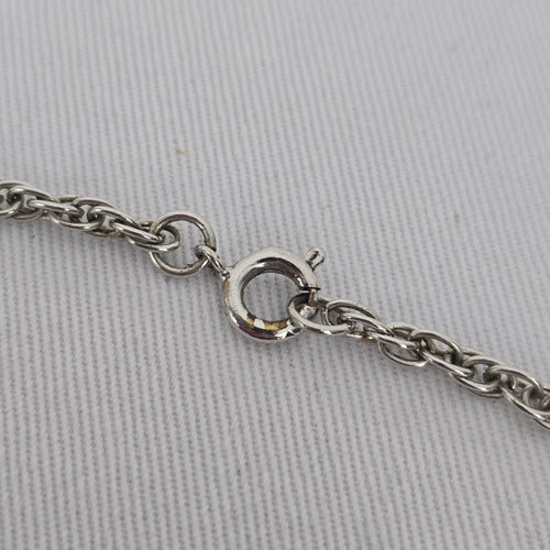 Vintage Celebrity Brushed Pewter Geometric Pendant Necklace