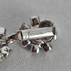 Vintage Sherman Rhinestone Chandelier Clip On Earrings