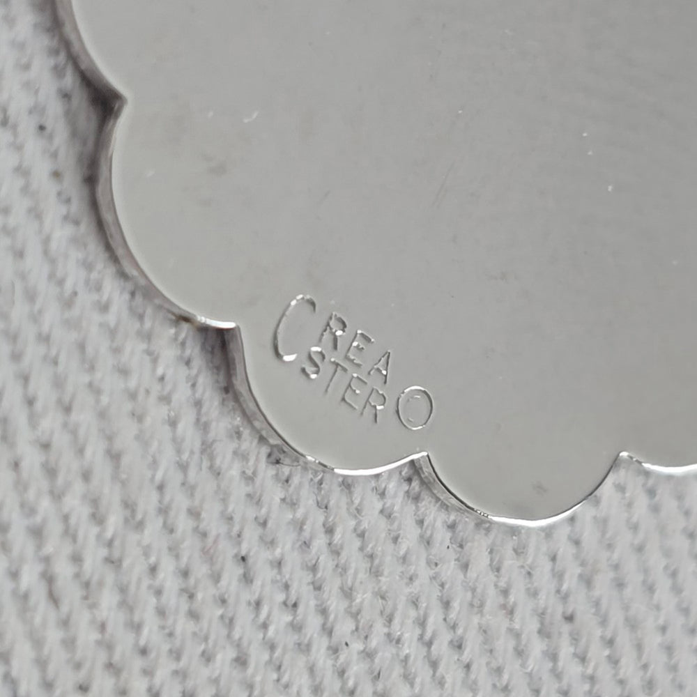 Vintage Reno Nevada Sterling Silver Floral Scalloped Pendant Bracelet Charm