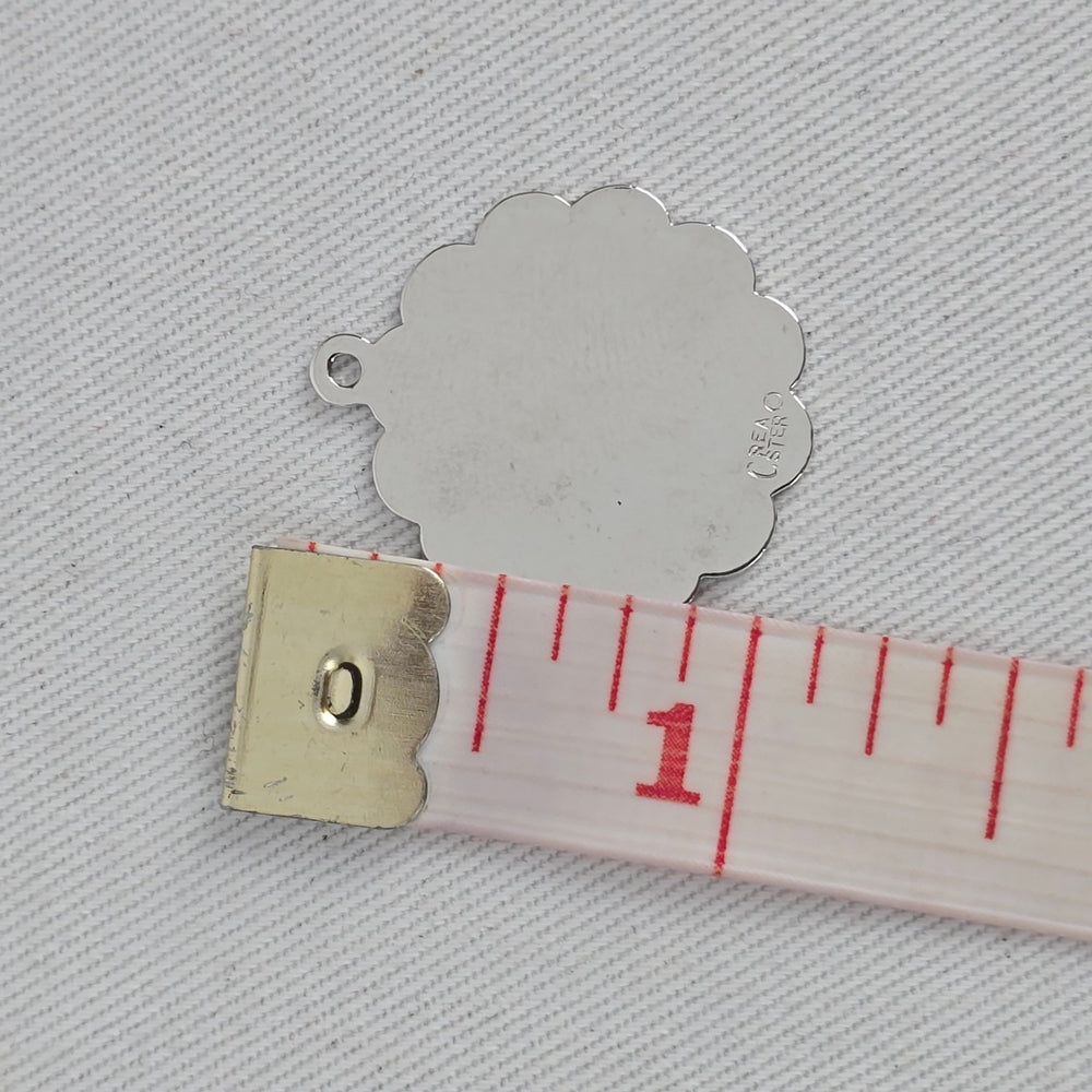 Vintage Reno Nevada Sterling Silver Floral Scalloped Pendant Bracelet Charm