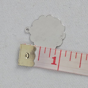 Vintage Reno Nevada Sterling Silver Floral Scalloped Pendant Bracelet Charm