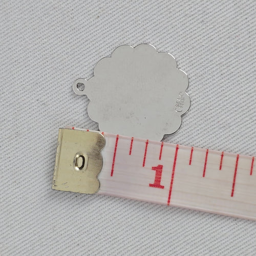 Vintage Reno Nevada Sterling Silver Floral Scalloped Pendant Bracelet Charm