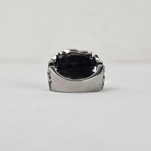 Spikes Stainless Steel Rose Ring Size 9